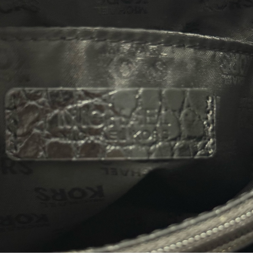 Michael Kors Dillion Tote Black Croc Embossed Satchel‎ Gold Hardware Structured - Picture 8 of 9